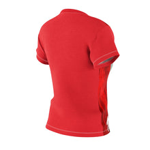 Load image into Gallery viewer, Red and White Women's AOP Cut & Sew Tee