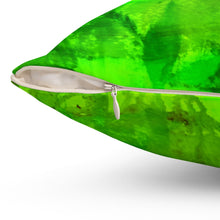 Load image into Gallery viewer, Green Abstract Spun Polyester Square Pillow
