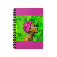Load image into Gallery viewer, Aka notebook, pink and green notebook, aka colors, black art

