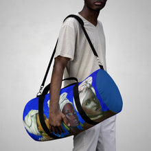 Load image into Gallery viewer, Blue and White Sisterhood Duffel Bag

