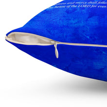 Load image into Gallery viewer, Psalm 23  Blue Square Pillow
