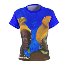 Load image into Gallery viewer, Blue and Gold Women's AOP Cut &amp; Sew Tee
